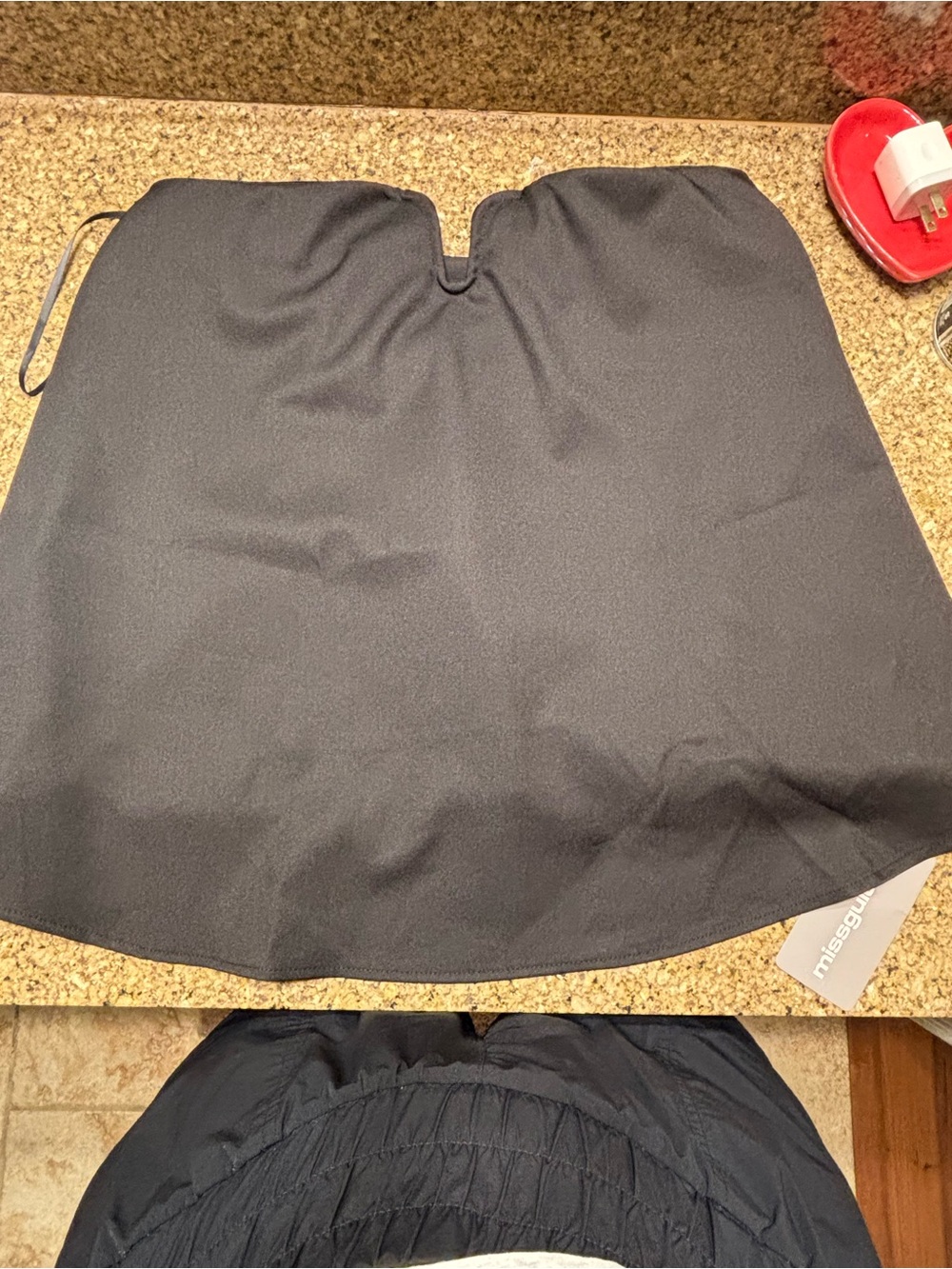 Missguided Black Strapless Mini Skirt with V-Notch Front